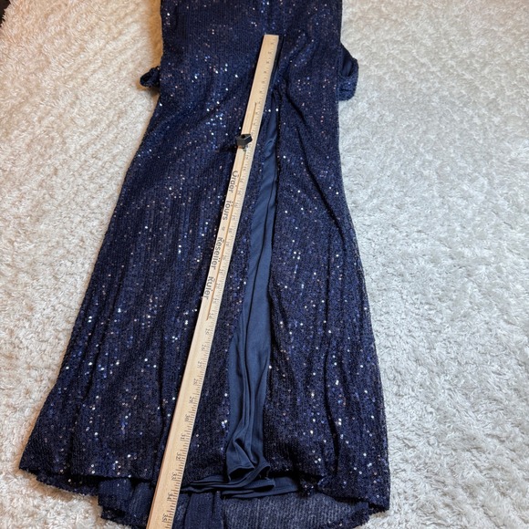 Ieena Mac Duggal Dress 6 Blue Sequin Sleeveless Formal Gown Prom Evening MOB - Picture 9 of 15